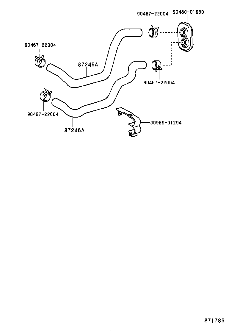 87245-21101 HOSE, HEATER WATER, OUTLET A product image