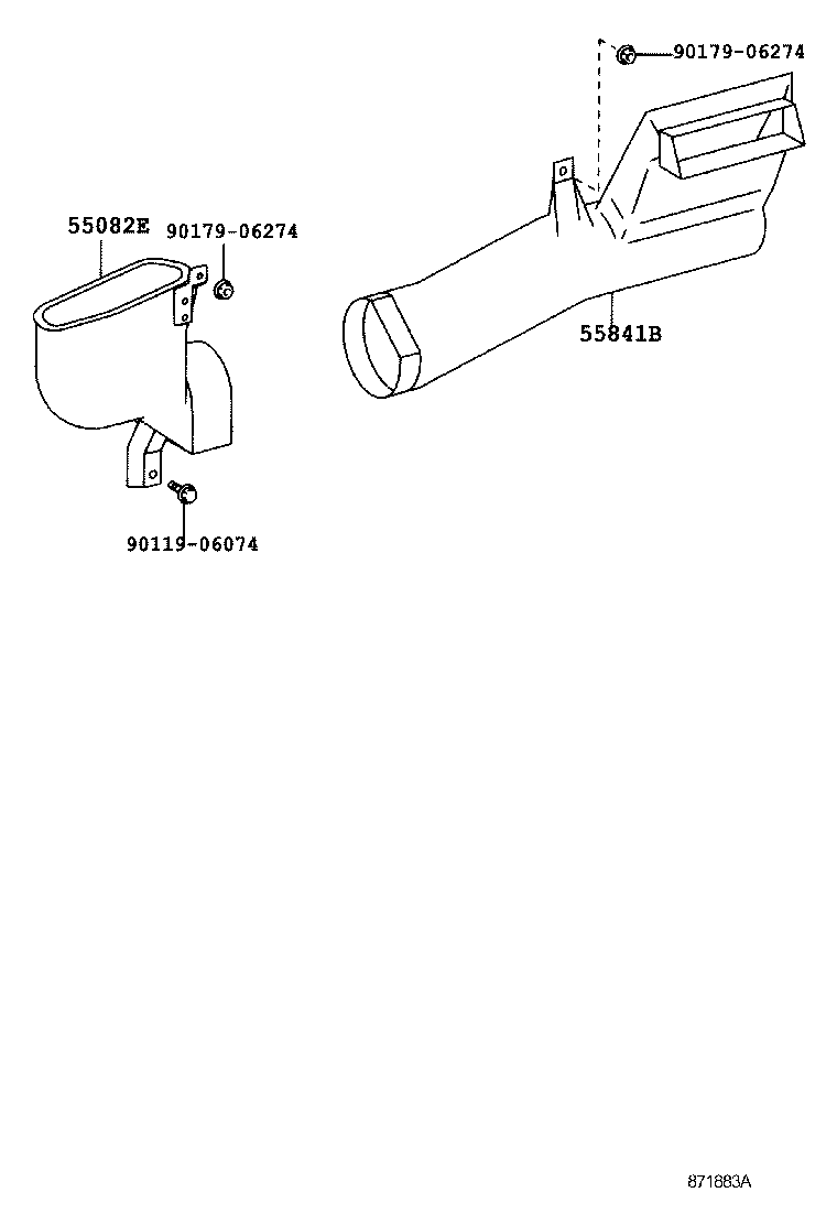 55846-04050 DUCT, HEATER TO REGISTER, NO.4 product image