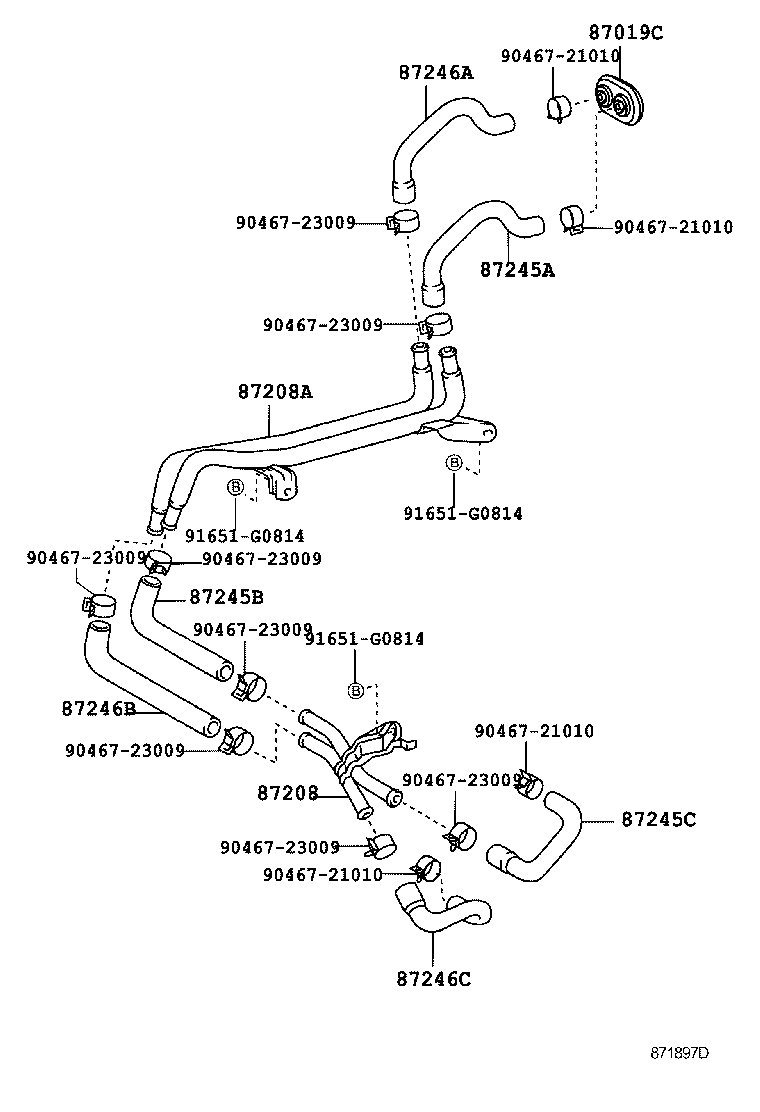 87245-3D070 HOSE, HEATER WATER, INLET A product image
