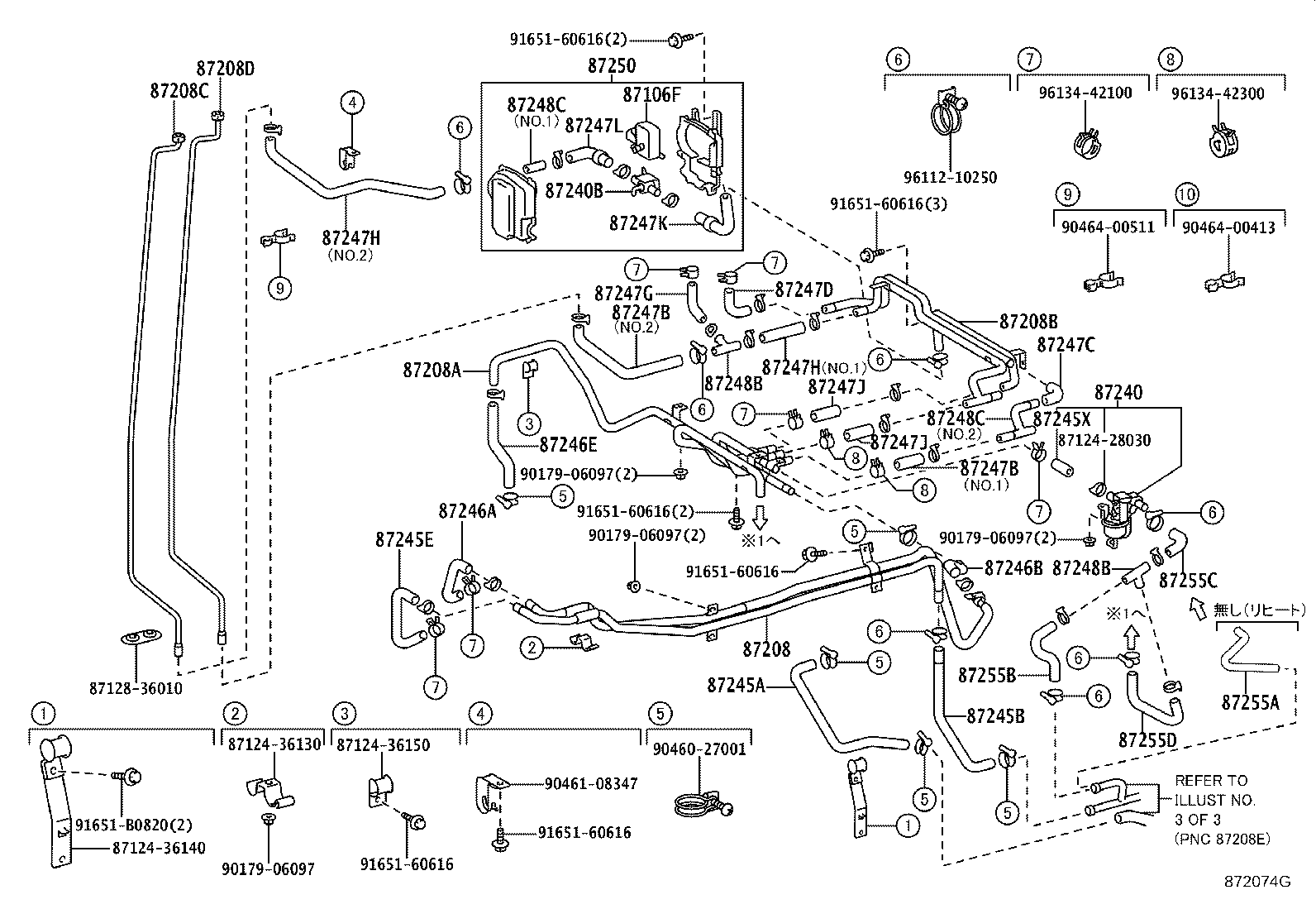 87245-3C220 HOSE, REAR HEATER WATER OUTLET, E (TO ENGINE) product image