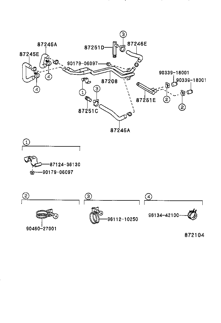 87245-3C220 HOSE, REAR HEATER WATER OUTLET, E (TO ENGINE) product image