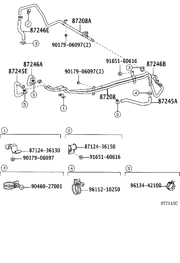 87245-3C220 HOSE, REAR HEATER WATER OUTLET, E (TO ENGINE) product image