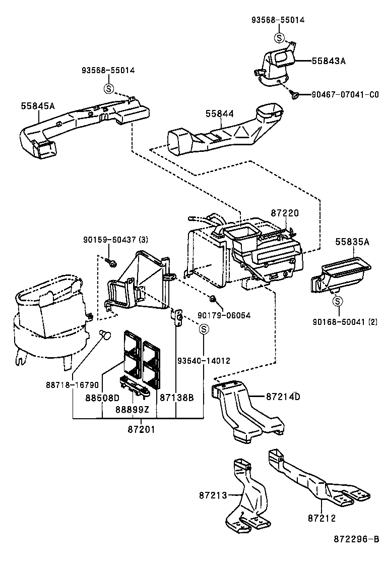 55843-16120 DUCT, HEATER TO REGISTER, NO.1 product image
