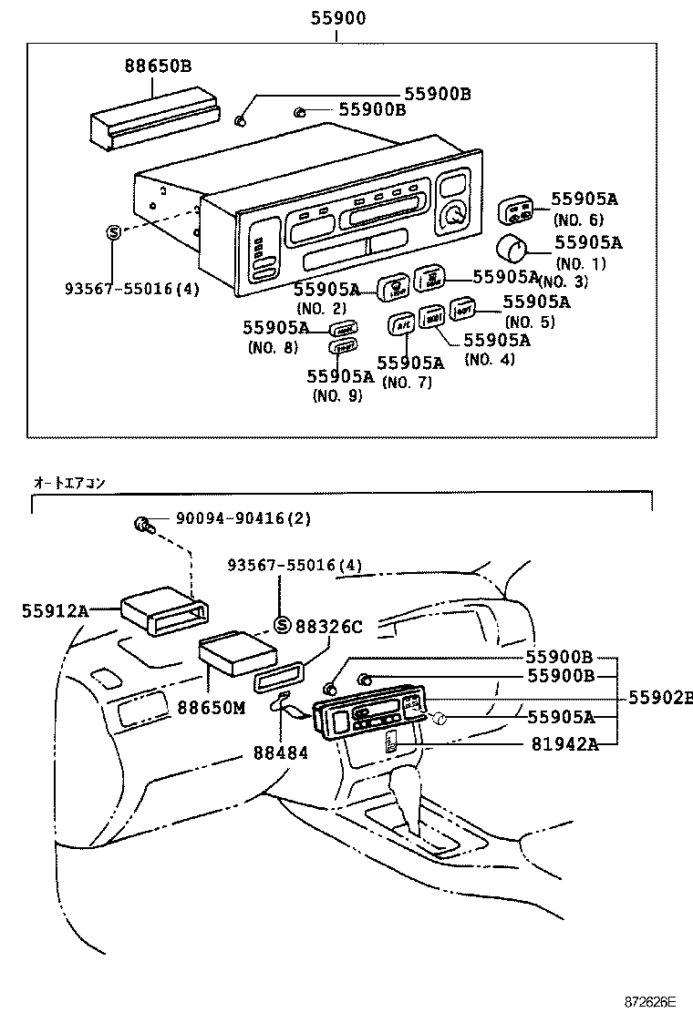 55902-30320 CONTROL SUB-ASSY, HEATER product image