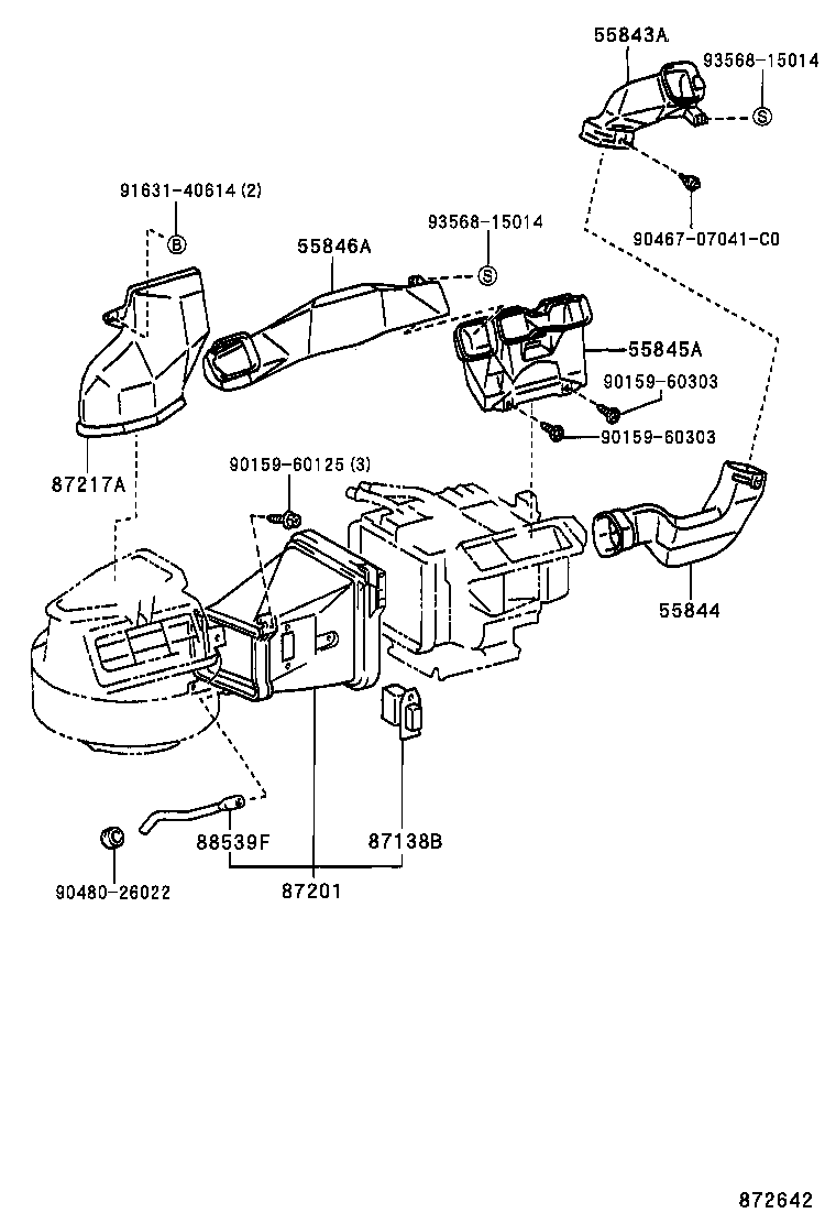 55843-13010 DUCT, HEATER TO REGISTER, NO.1 product image