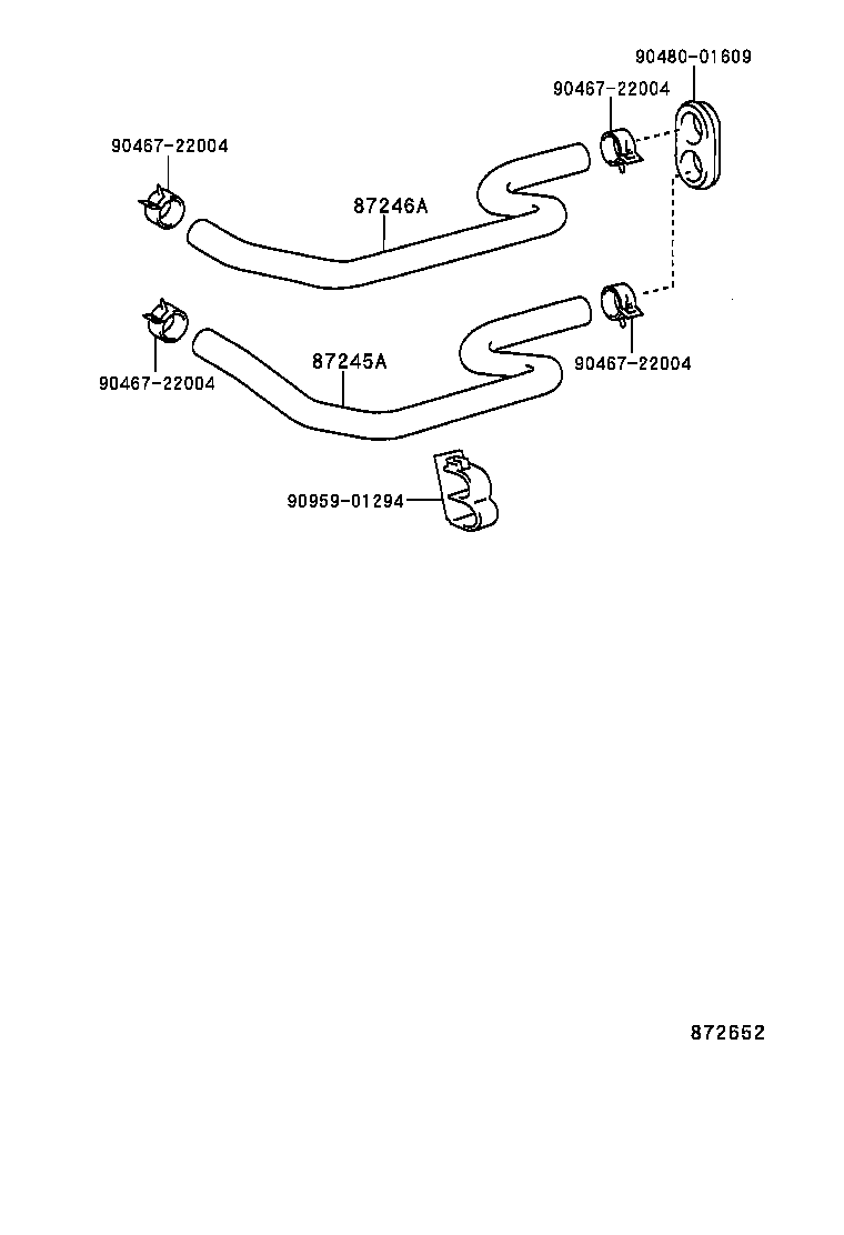 87245-06180 HOSE, HEATER WATER, INLET A product image