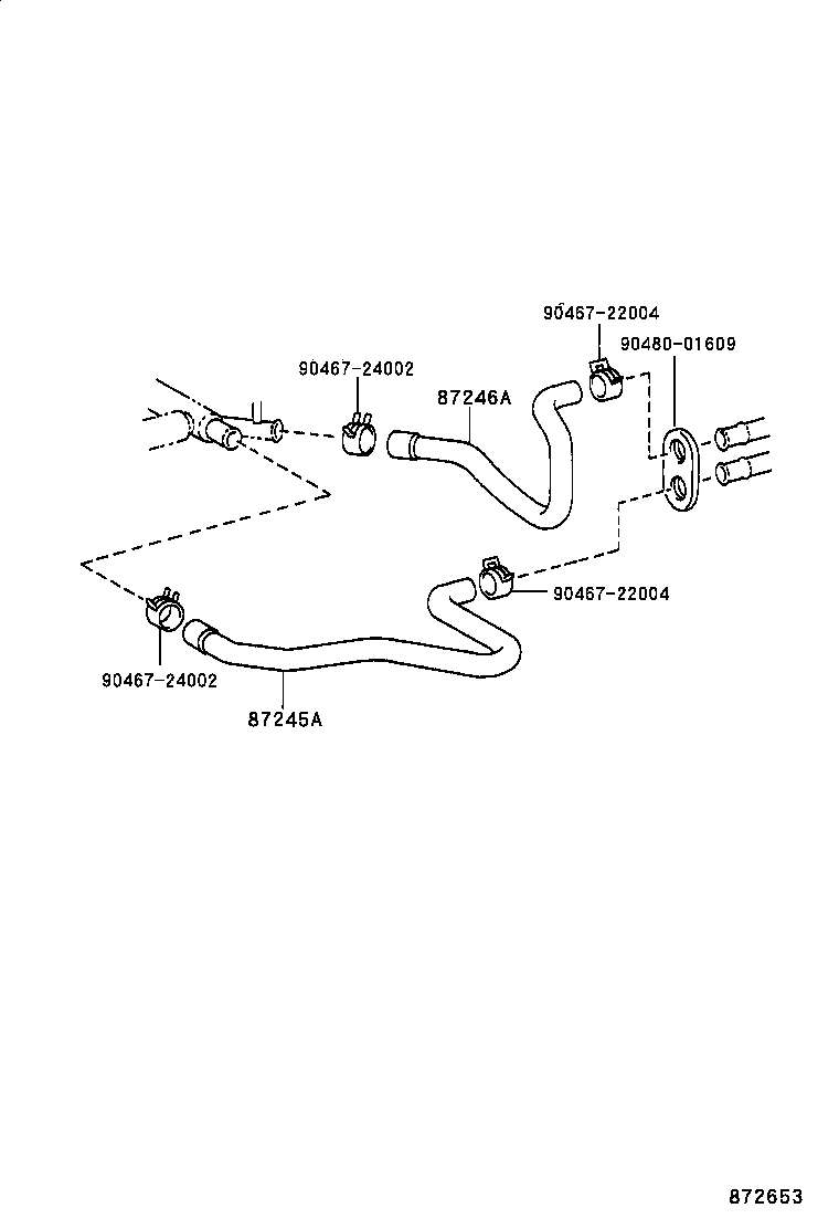 87245-06180 HOSE, HEATER WATER, INLET A product image