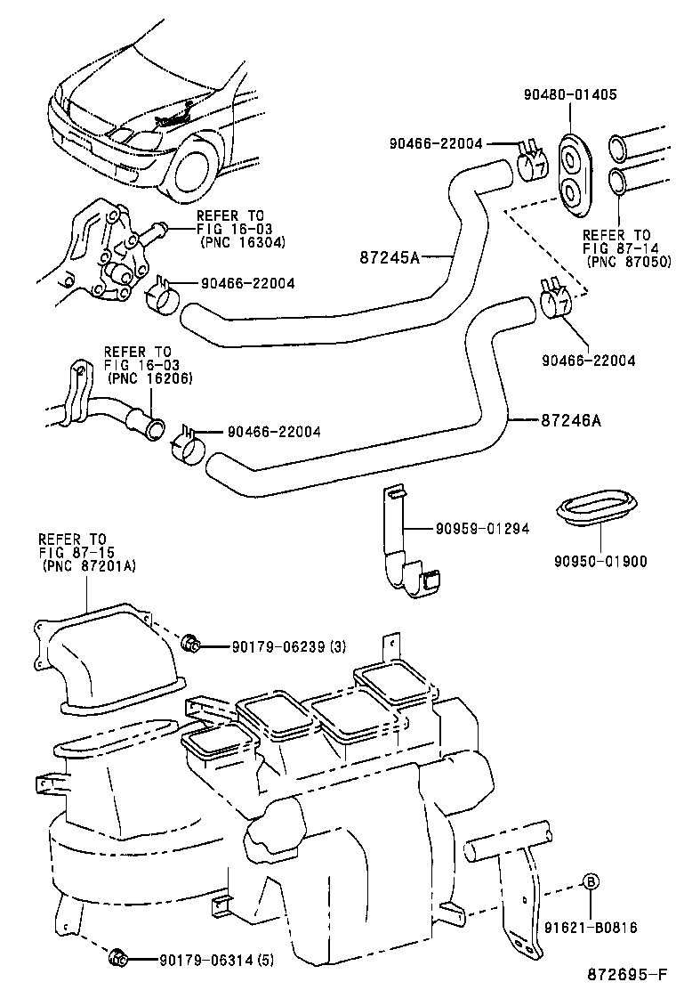 87245-44640 HOSE, HEATER WATER, OUTLET A product image