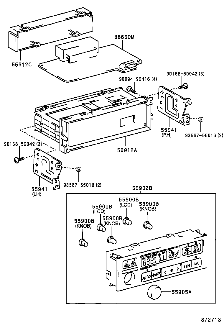 55938-33010 BRACKET, HEATER CONTROL product image