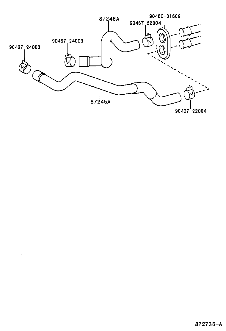 87245-32460 HOSE, HEATER WATER, INLET A product image