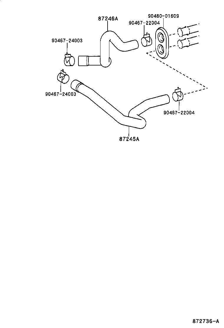 87245-32460 HOSE, HEATER WATER, INLET A product image