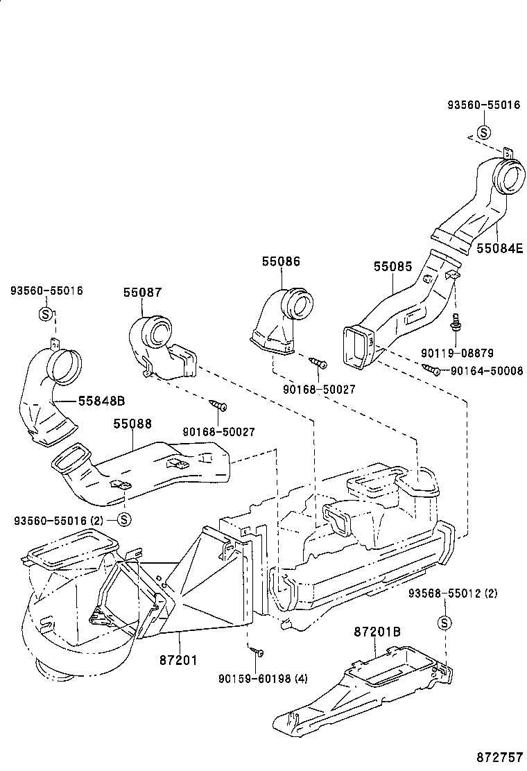 55088-60040 DUCT SUB-ASSY, HEATER TO REGISTER, NO.5 product image