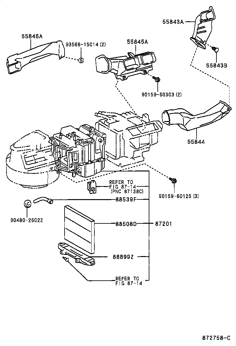 55843-12240 DUCT, HEATER TO REGISTER, NO.1 product image