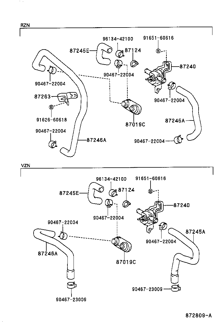 87245-3D090 HOSE, HEATER WATER, OUTLET C product image
