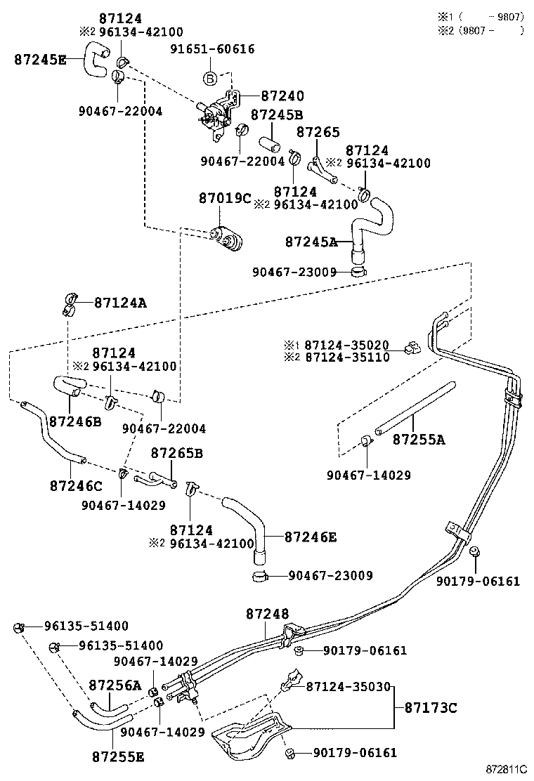 87245-3D090 HOSE, HEATER WATER, OUTLET C product image