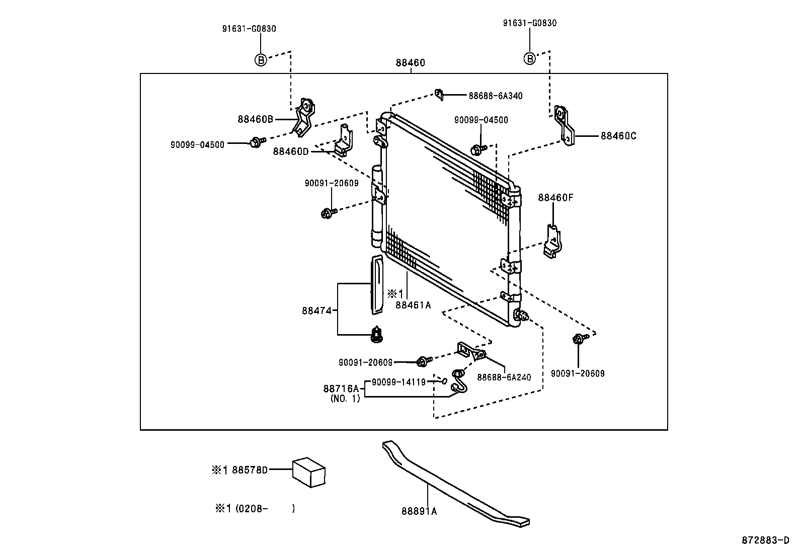 88460-60280 CONDENSER ASSY, COOLER product image