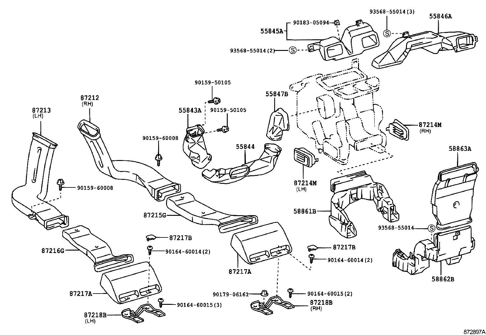 55846-40020 DUCT, HEATER TO REGISTER, NO.4 product image