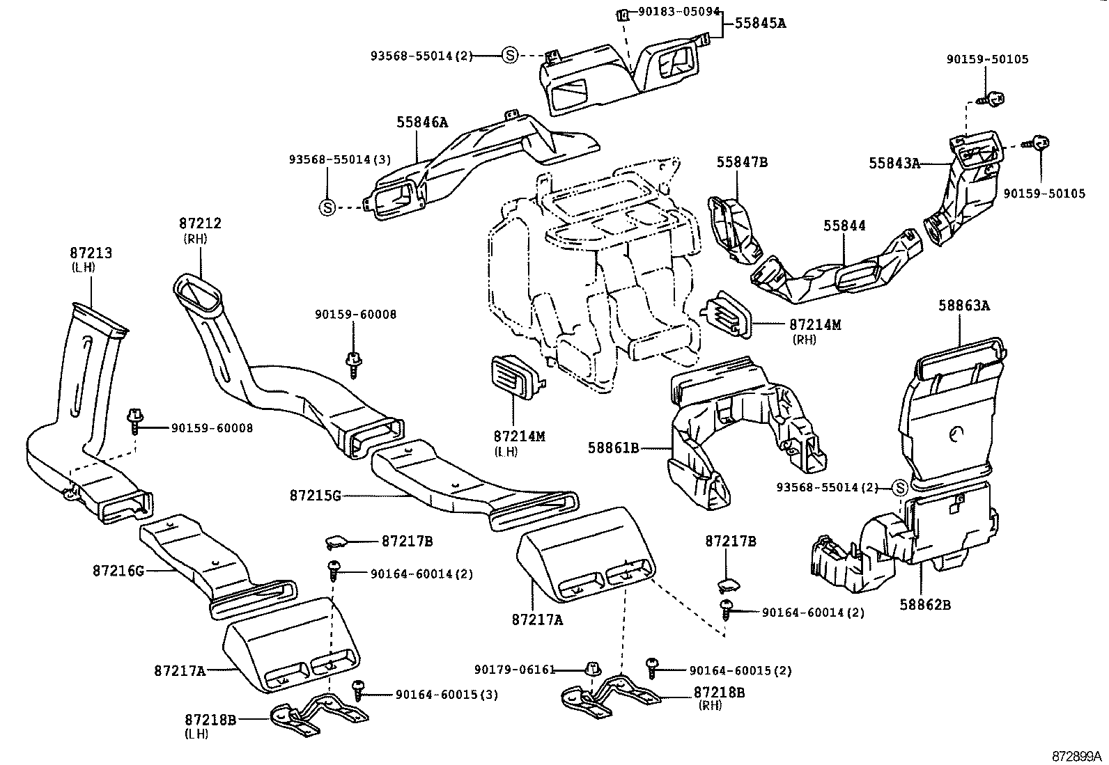 55846-40020 DUCT, HEATER TO REGISTER, NO.4 product image