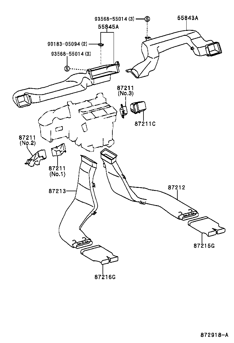 55845-53010 DUCT, HEATER TO REGISTER, NO.3 product image