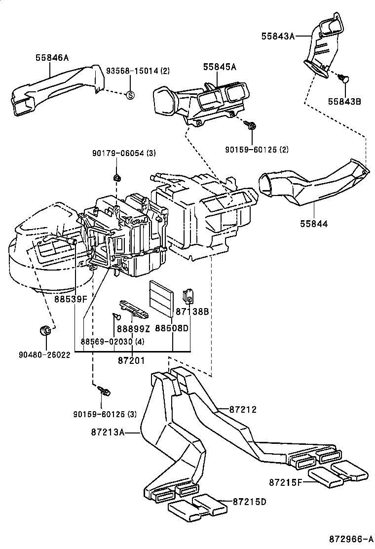 55846-02040 DUCT, HEATER TO REGISTER, NO.4 product image