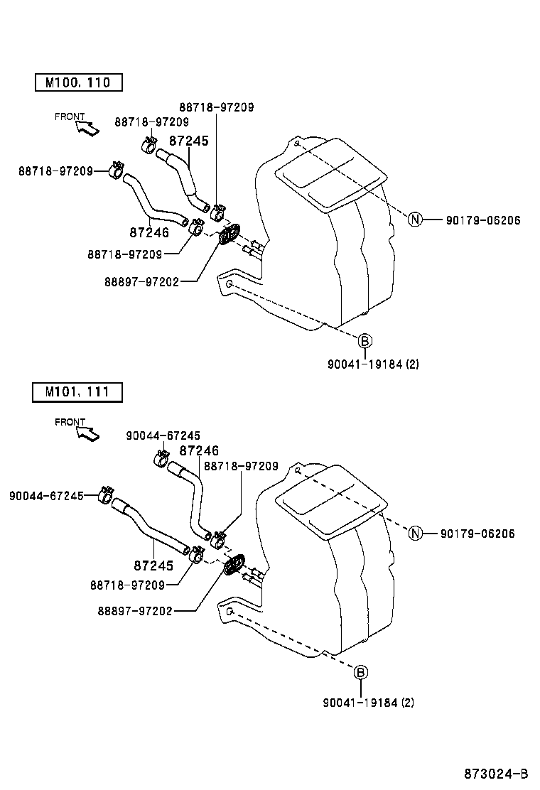 87246-97402 HOSE, HEATER WATER, OUTLET product image