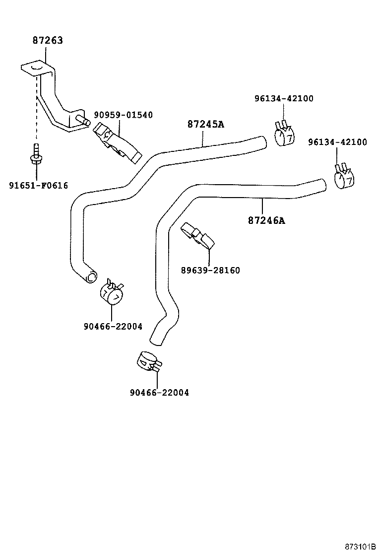 87245-2J080 HOSE, HEATER WATER, INLET A product image