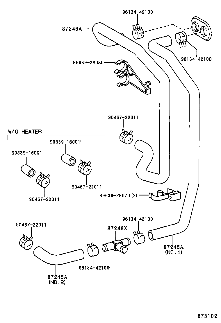 87245-2J040 HOSE, HEATER WATER, INLET A product image