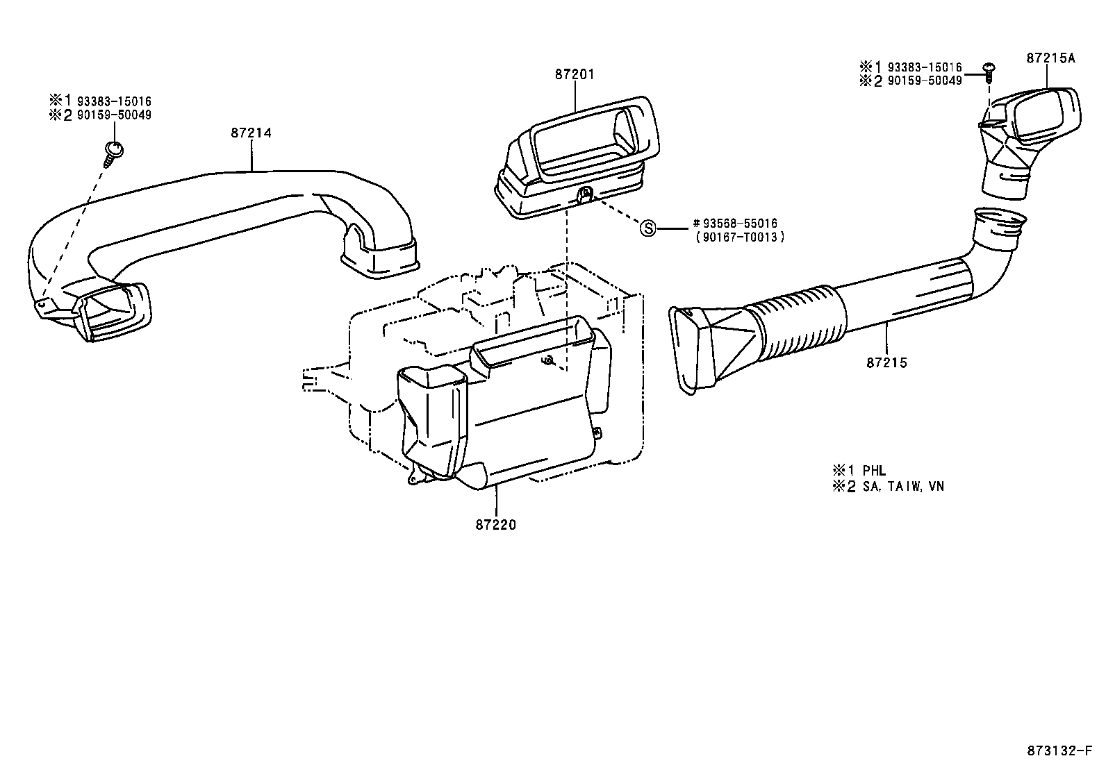 55844-0B020 DUCT SUB-ASSY, AIR, NO.1 product image