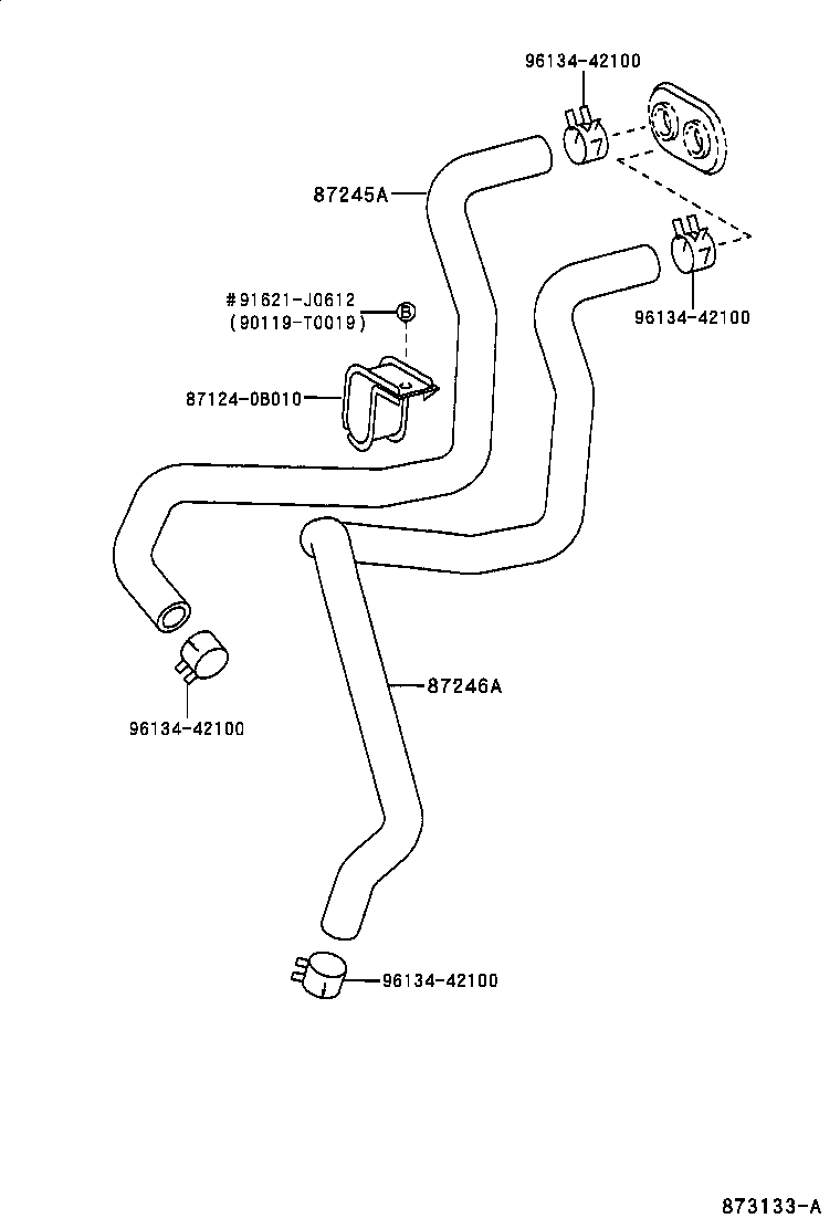 87245-0B170 HOSE, HEATER WATER, INLET A product image