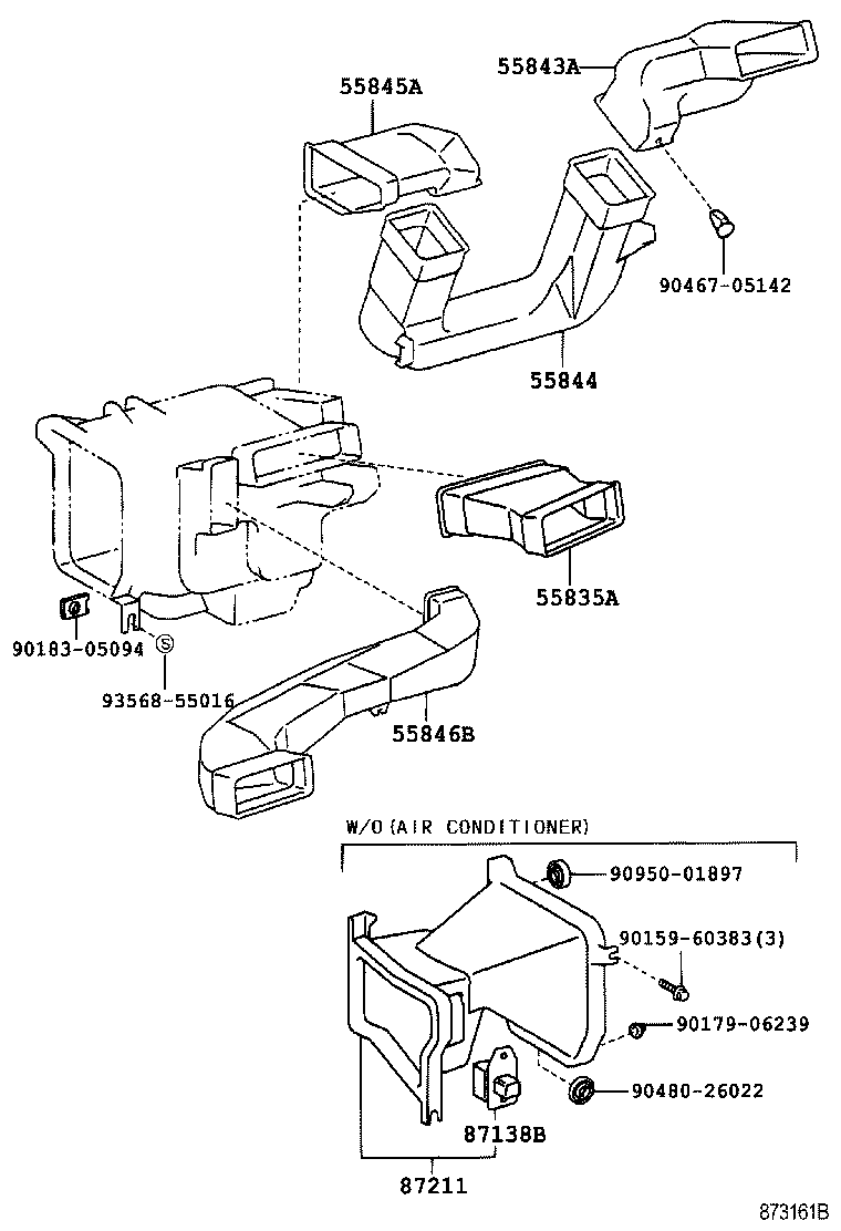 55843-28040 DUCT, HEATER TO REGISTER, NO.1 product image