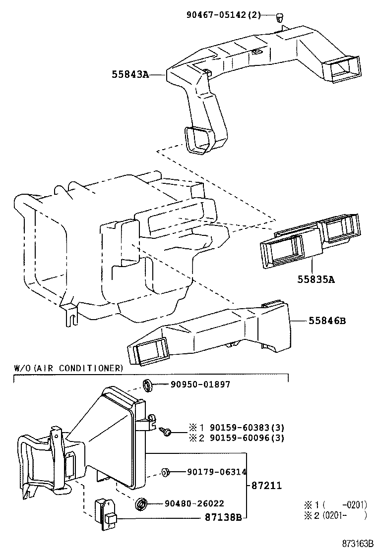 55843-28040 DUCT, HEATER TO REGISTER, NO.1 product image