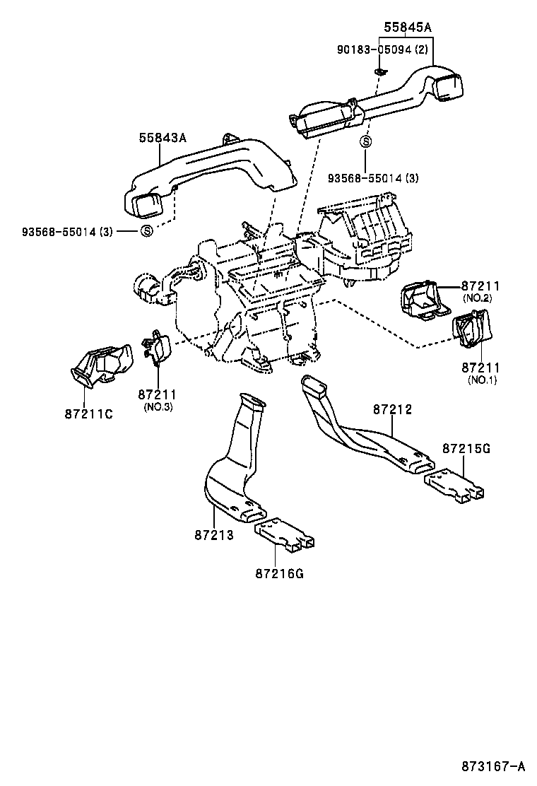 55845-53010 DUCT, HEATER TO REGISTER, NO.3 product image
