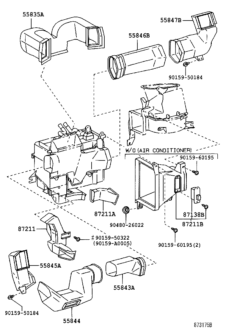 55846-0C010 DUCT, HEATER TO REGISTER, NO.4 product image