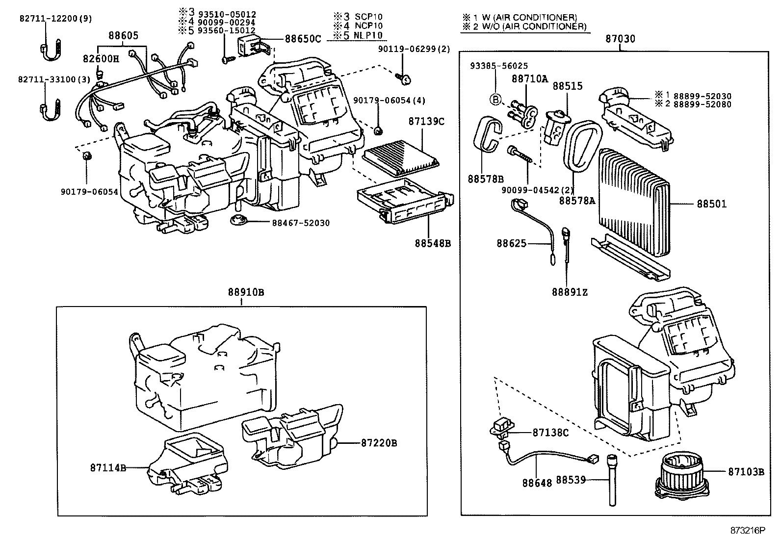 87103-52040 MOTOR SUB-ASSY, BLOWER W/FAN product image