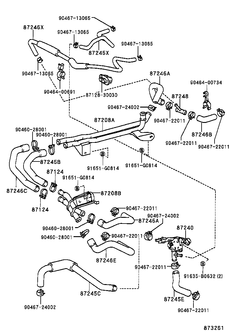 87246-30320 HOSE, HEATER WATER product image