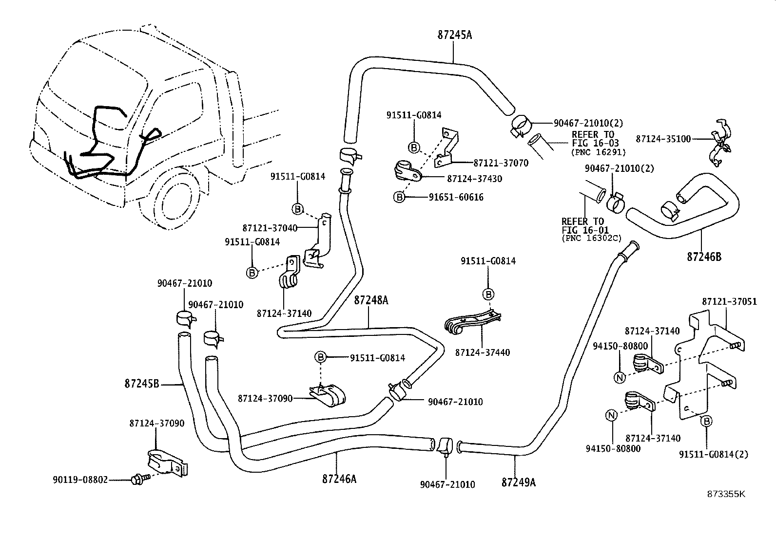 87207-37720 PIPE & HOSE SUB-ASSY, WATER B product image