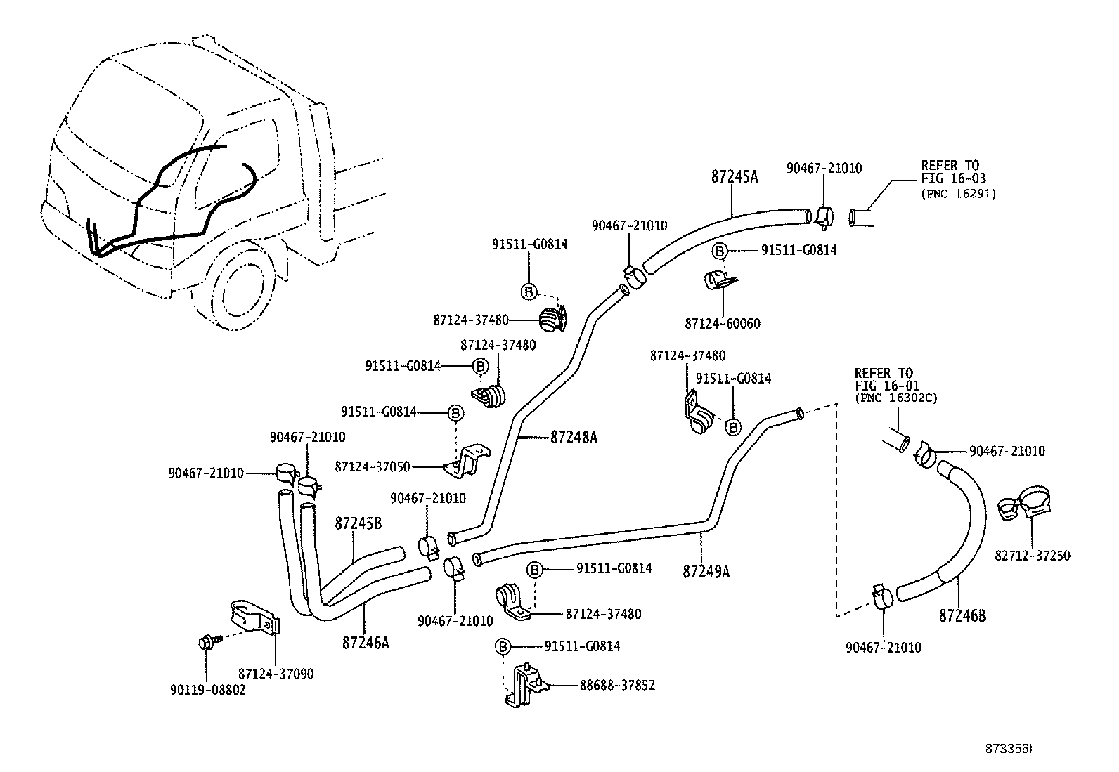 87207-37720 PIPE & HOSE SUB-ASSY, WATER B product image