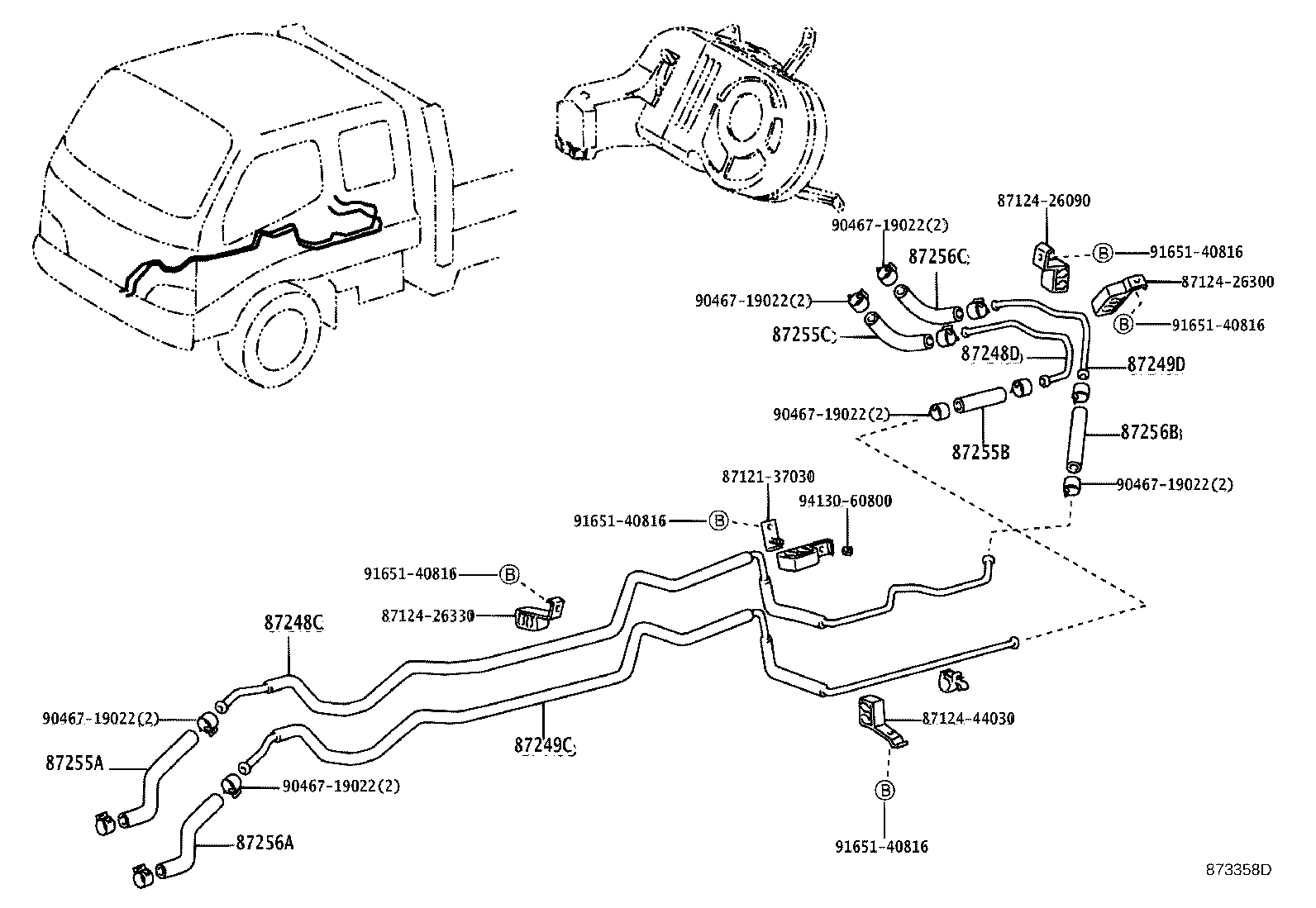 87207-37720 PIPE & HOSE SUB-ASSY, WATER B product image