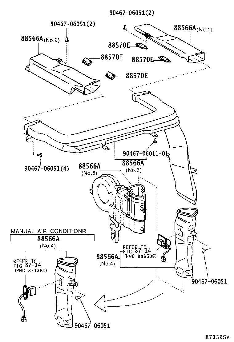 55843-60060 DUCT, HEATER TO REGISTER, NO.1 product image
