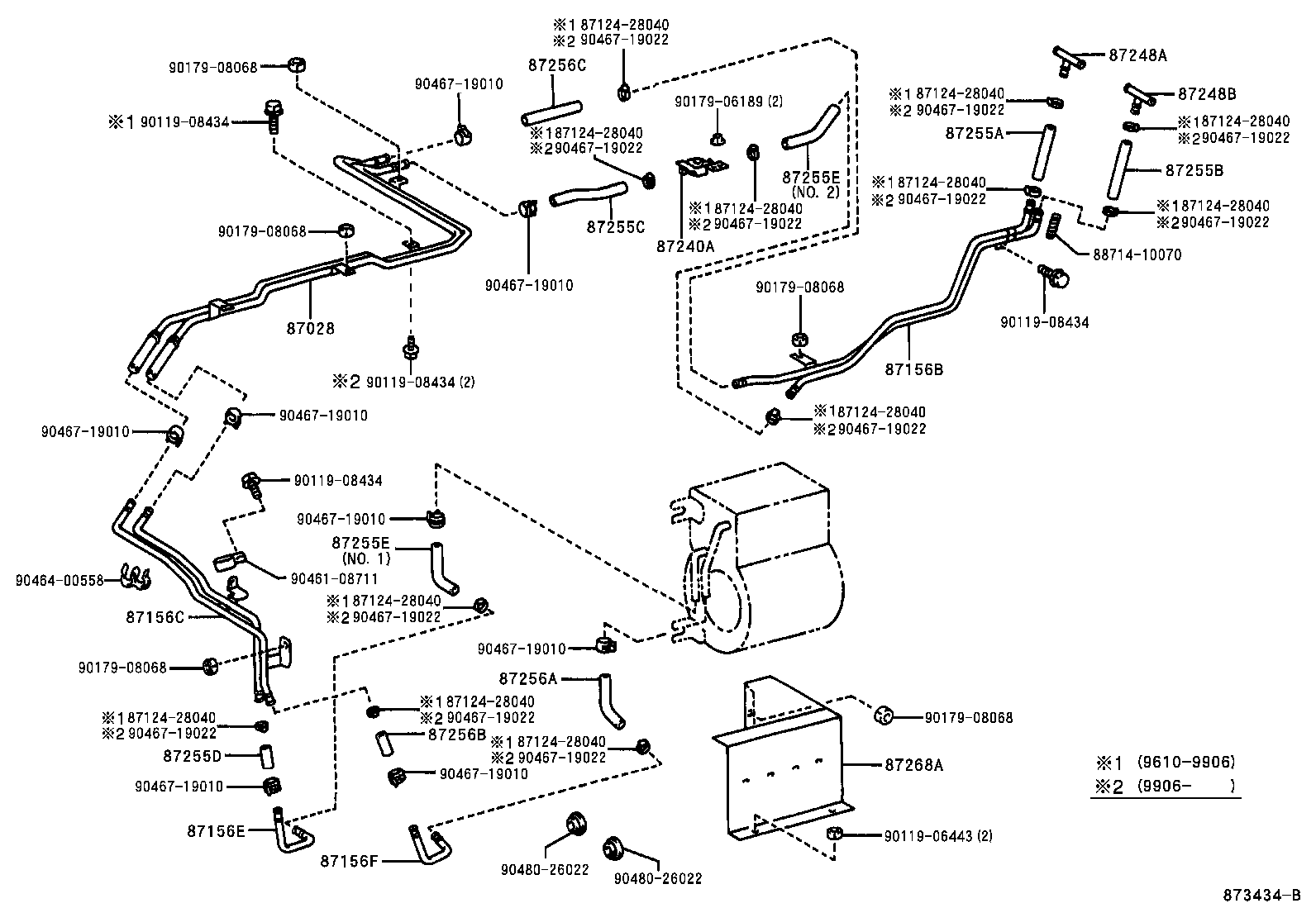 87254-65030 HOSE, HEATER WATER product image