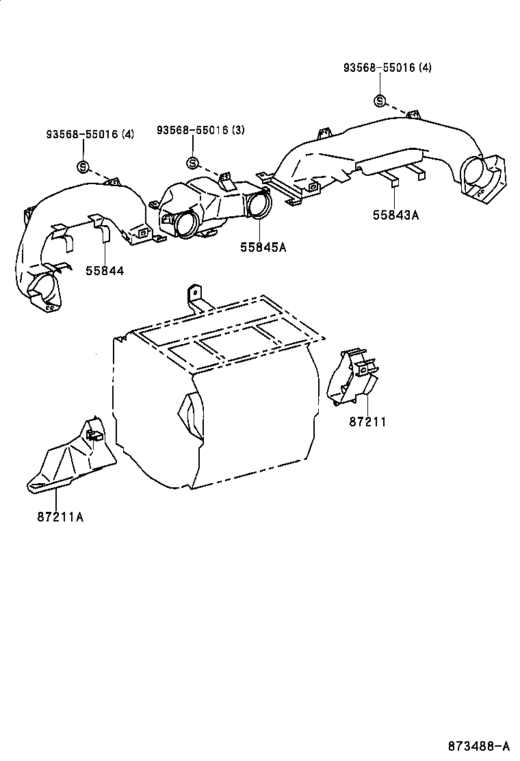 55843-20340 DUCT, HEATER TO REGISTER, NO.1 product image
