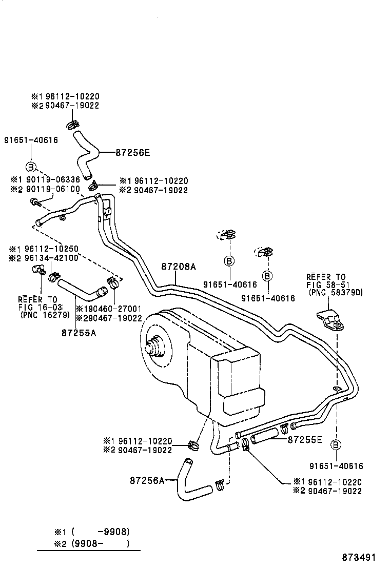87245-60240 HOSE, REAR HEATER WATER OUTLET, E (TO ENGINE) product image
