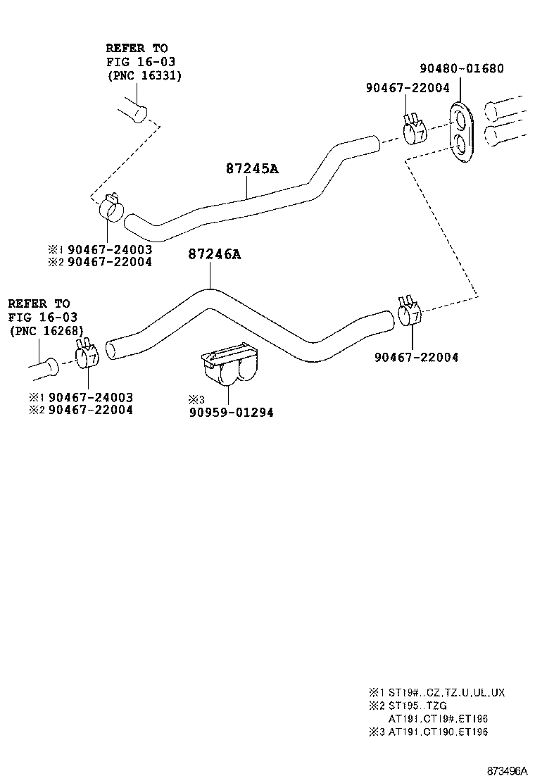 87245-21030 HOSE, HEATER WATER, INLET A product image