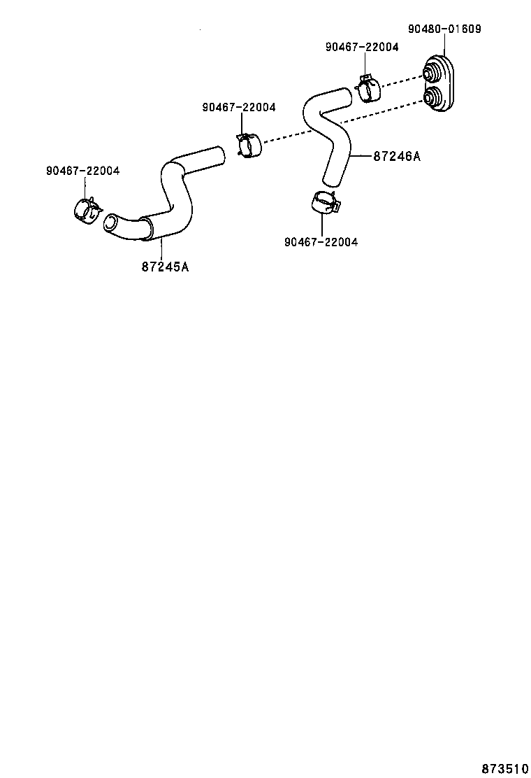 87245-33170 HOSE, HEATER WATER, INLET A product image