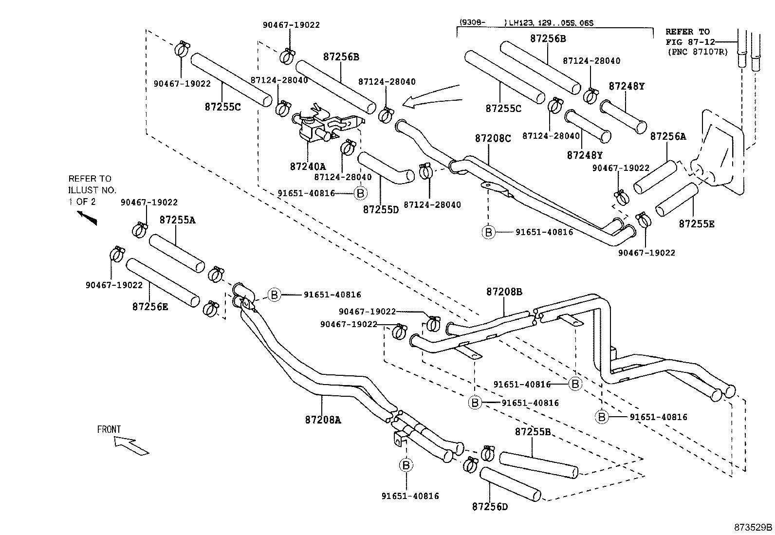 87245-2F830 HOSE, REAR HEATER WATER INLET, E(TO HEATER UNIT) product image