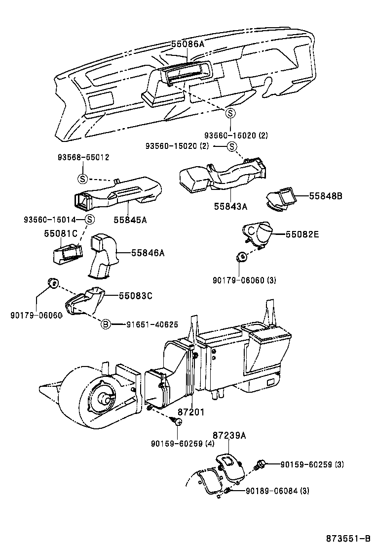 55846-95J01 DUCT, HEATER TO REGISTER, NO.4 product image