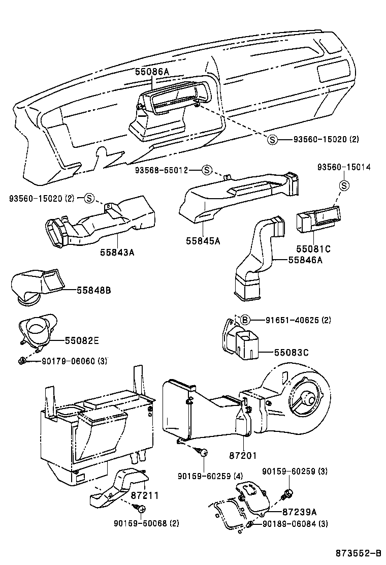 55846-95J01 DUCT, HEATER TO REGISTER, NO.4 product image