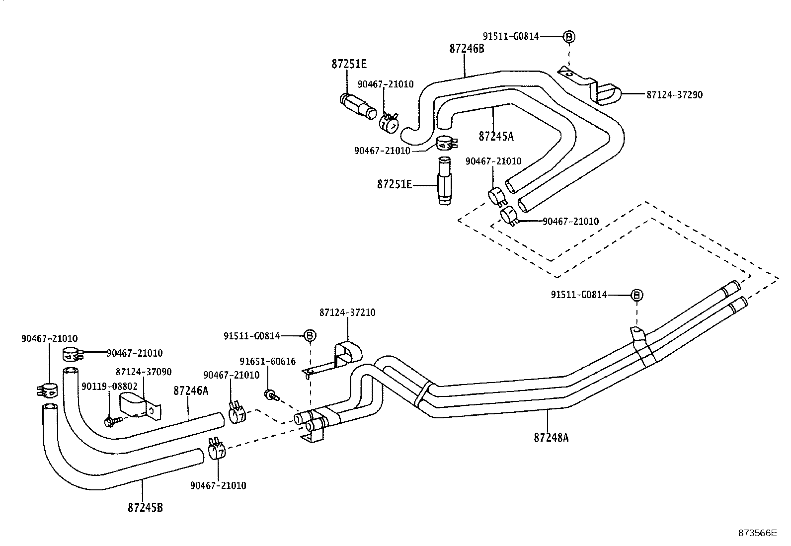 87246-37310 HOSE, HEATER WATER, INLET A product image