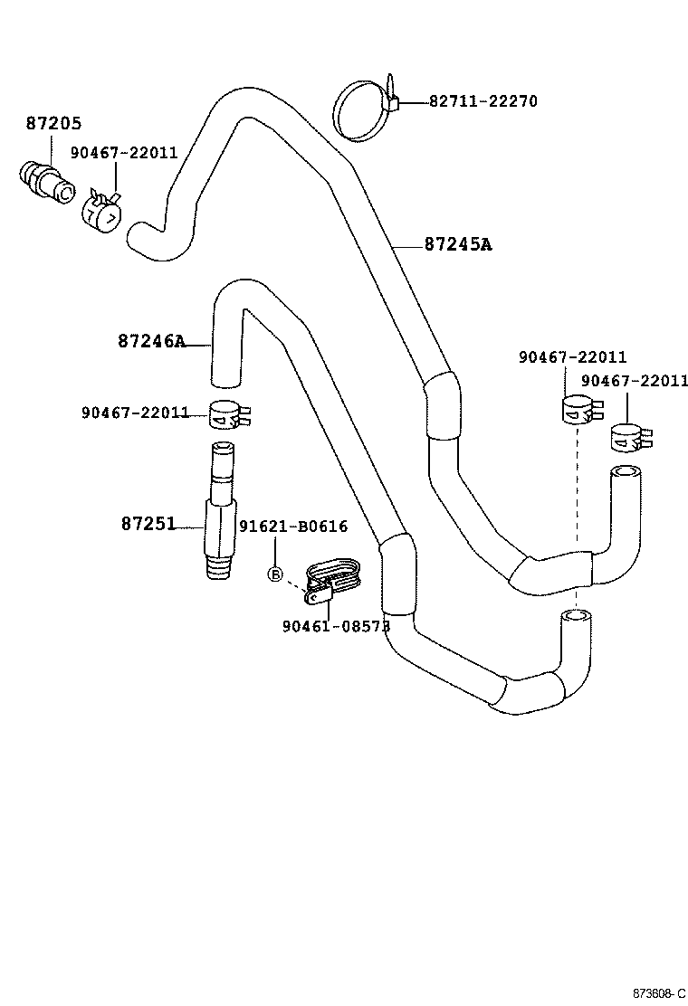 87245-3V280 HOSE, HEATER WATER, INLET A product image