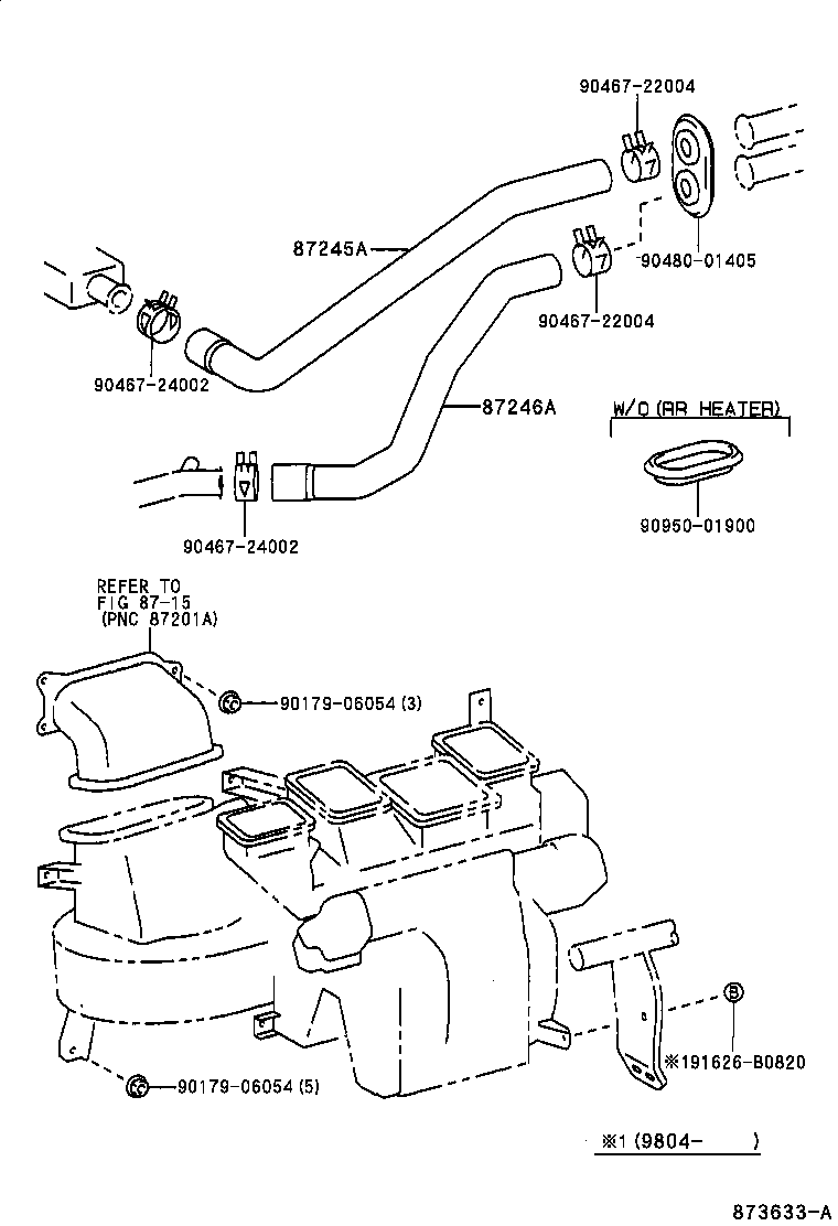 87245-44020 HOSE, HEATER WATER, OUTLET A product image